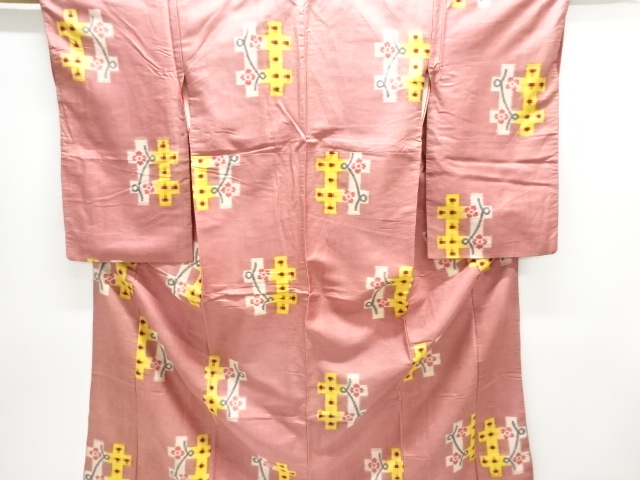 JAPANESE KIMONO / ANTIQUE KIMONO / SILK / MEISEN / WOVEN FLOWER